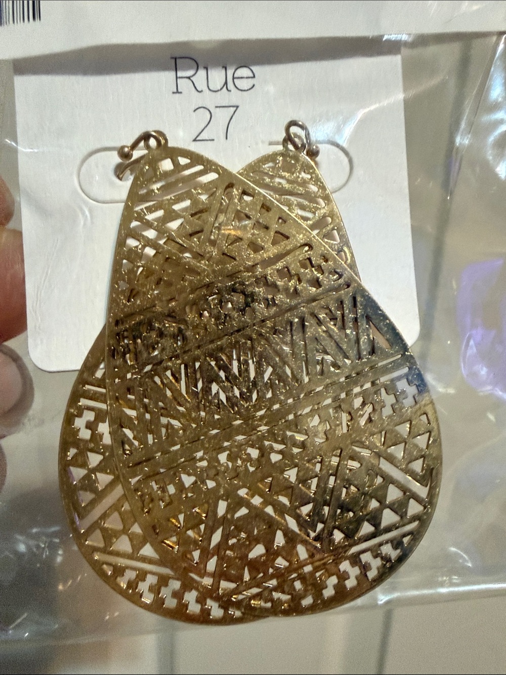 Rue27 Gold Filigree Teardrop Earrings